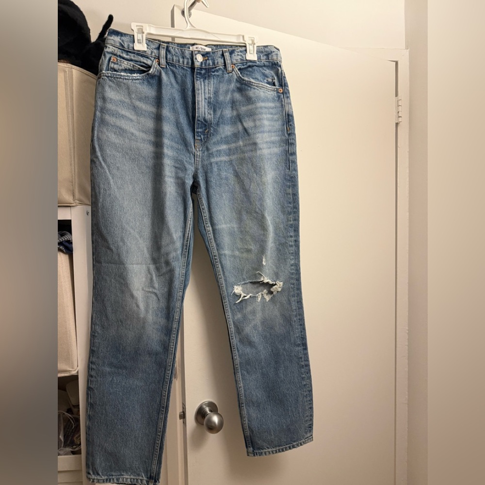 Re/Done Light Blue Distressed Jeans